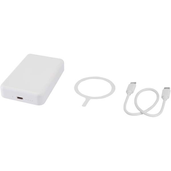Acrab 15 W 10.000 mAh magnetische kabellose Powerbank mit 20 W PD aus recyceltem Kunststoff - weiss