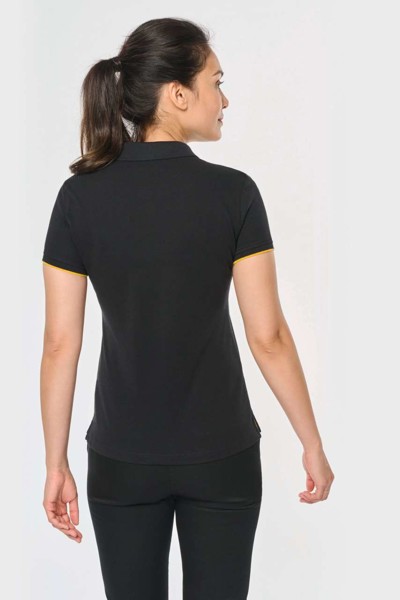 Ladies' Short-Sleeved Contrasting Daytoday Polo Shirt - White / Navy / 2XL