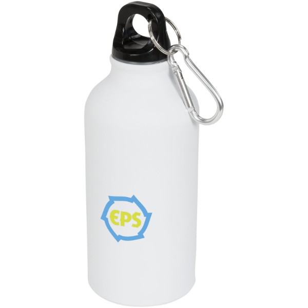 Bouteille sport mat 400ml avec mousqueton Oregon - Blanc