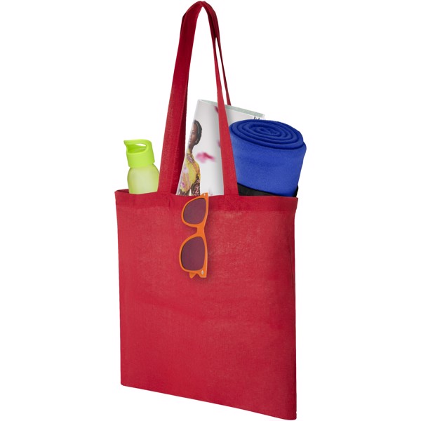 Carolina 100 g/m² cotton tote bag 7L - Red