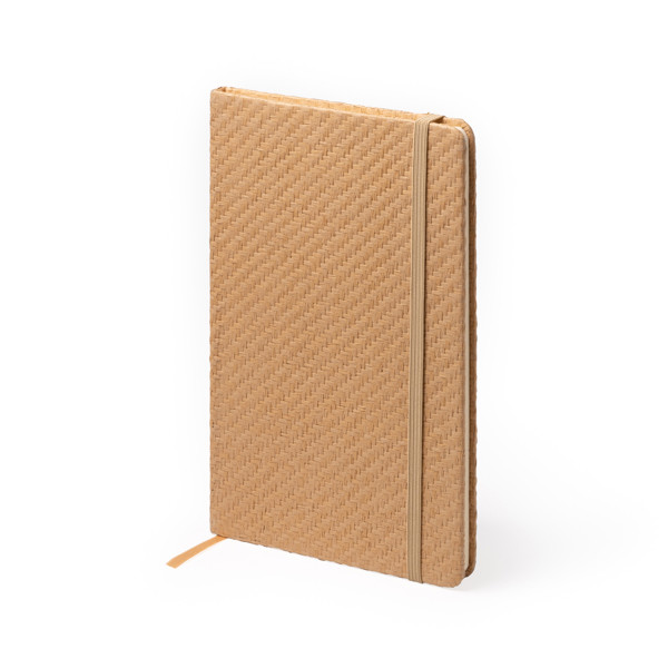 Custom A5 natural straw hardcover notebook with elastic band