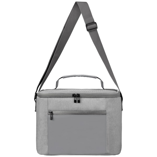City Pack 600D rPET Zippered Cooler Bag - 10 L - Grey / Silkscreen