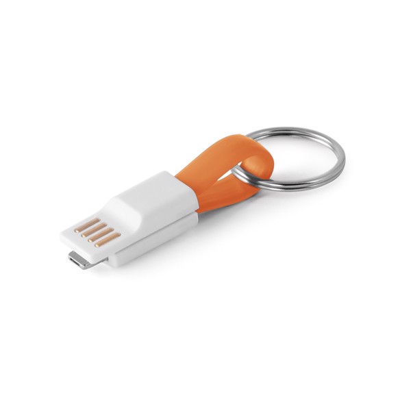 RIEMANN. USB kabel s konektorem 2 v 1 z ABS a PVC - Oranžová