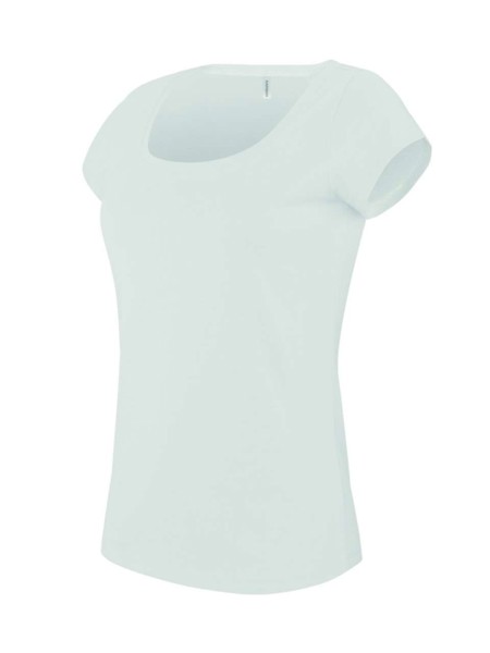 Ladies’ Boat Neck Short-Sleeved T-Shirt - White / 2XL