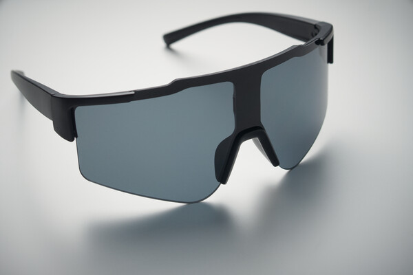 Lustrzane sportowe okulary prze Shine - Czarny