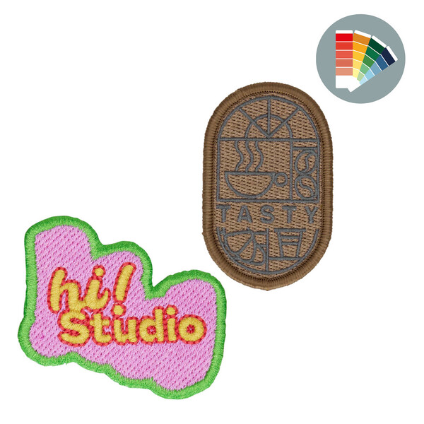 Embroidered patch with merrow border - 7cm / Iron-on