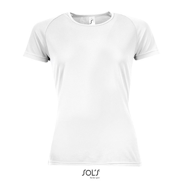 SPORTY WOMEN T-SHIRT POLYES - White / XS