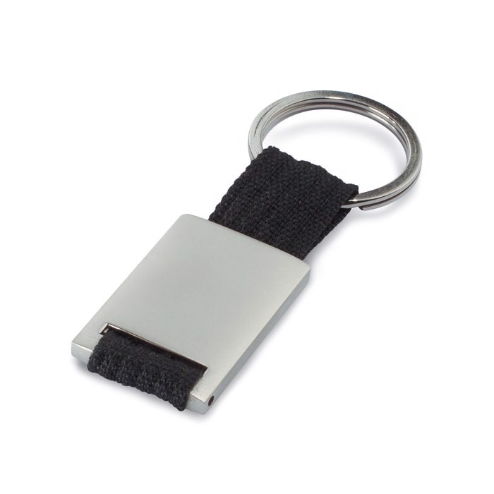 Metal rectangular key ring Tech - Black - Mompalao