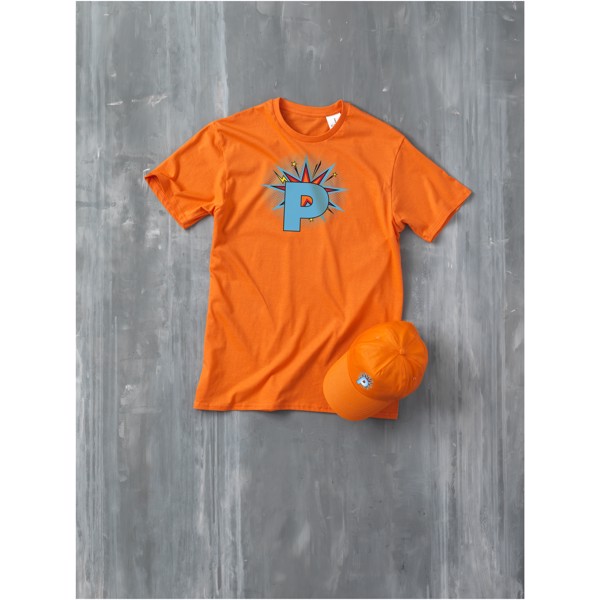 Boné de algodão 5 painéis com reforço e fecho aderente de 175 g/m² Feniks - Laranja