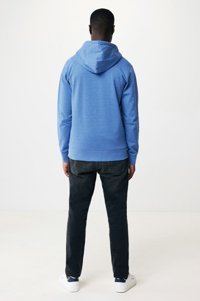 Mikina na zips s kapucňou Iqoniq Abisko z recykl. bavlny - Heather Blue / XXXL