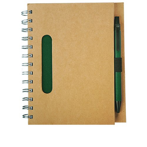 Envivo notepad with ballpen - Green / Beige