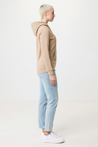 Sweat à capuche en coton recyclé et non teinté Iqoniq Torres - Heather Brown / L