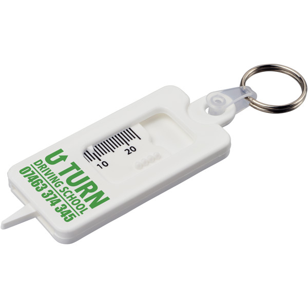 Kym recycled tyre tread check keychain - White