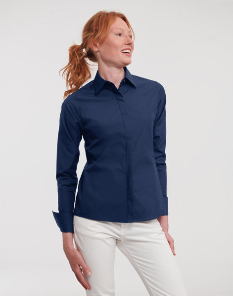 Ladies'LS Ultimate Stretch Shirt - White / L (40)