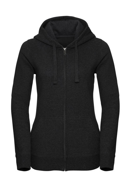 Ladies' Authentic Melange Zipped Hood Sweat - Charcoal Melange / XS