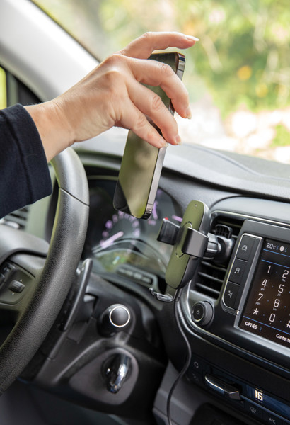 RCS recycled plastic 10W wireless charging car holder