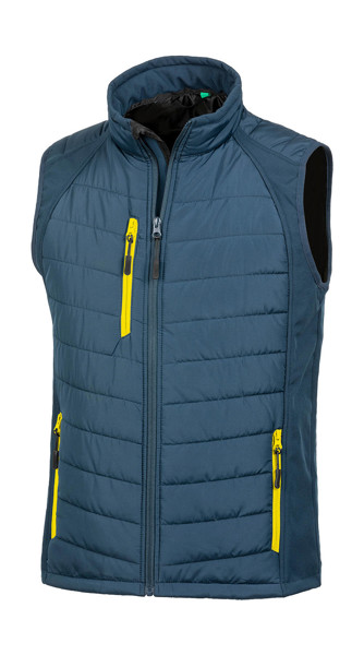 Compass Padded Softshell Gilet - Navy / Yellow / L