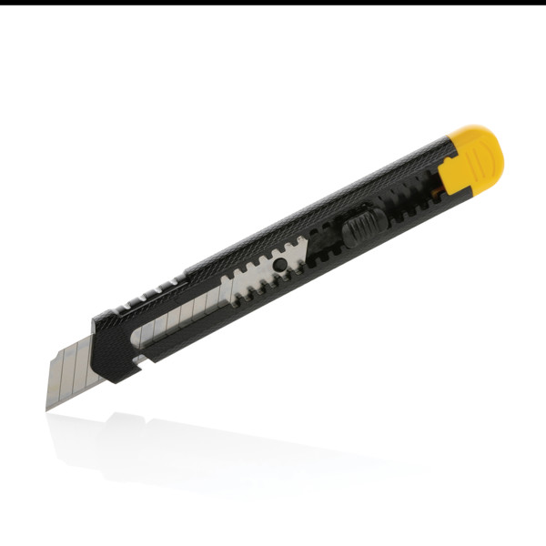 Refillable RCS recycled plastic snap-off knife - Yellow