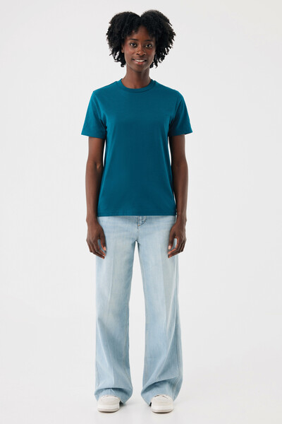 Lehké tričko IQONIQ Sierra z recykl. bavlny - Dark Teal / XS