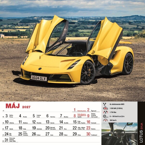 Nástenný Kalendár Sports Cars 2027