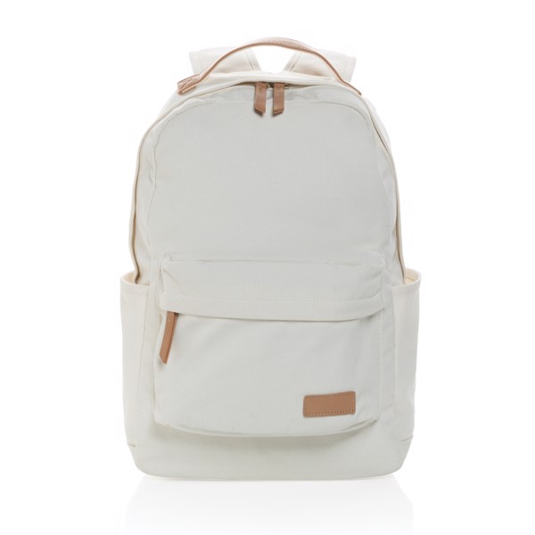 Impact AWARE™ 16 oz. recycled canvas backpack - Off White