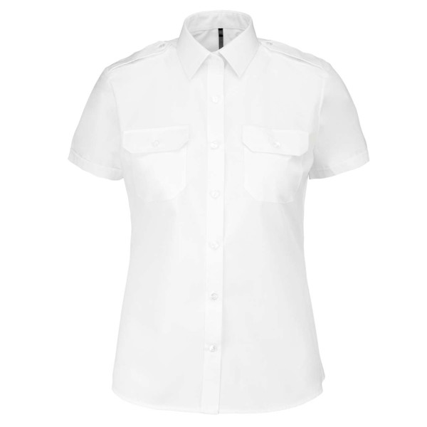 Ladies’ Short-Sleeved Pilot Shirt - White / S