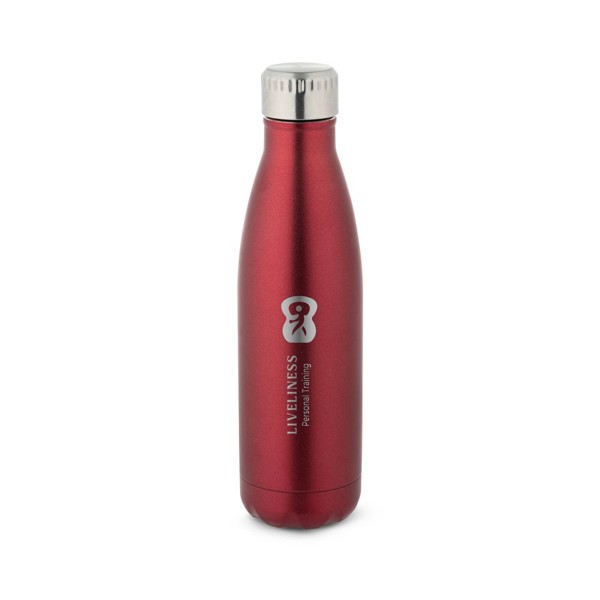 SHOW SATIN. Fľaša z nerezovej ocele 500 mL - Červená