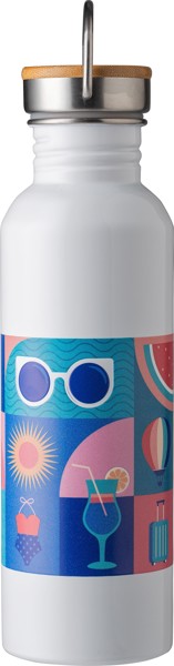 RVS drinkfles Poppy - wit