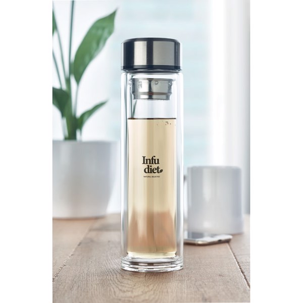 Pole Glass bottle,390 ml,LED thermometer