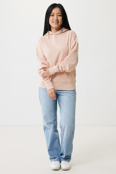 Iqoniq Yoho recycled cotton relaxed hoodie - Peach Nectar / L