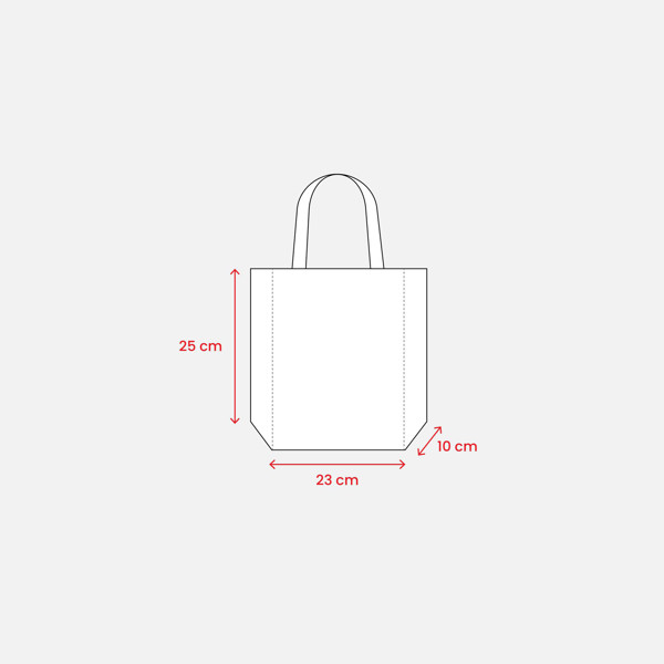 Shopper Mini Con Soffietto In  R-Pet 80 G/M2 Con Soffietto, Manici Corti - Bianco