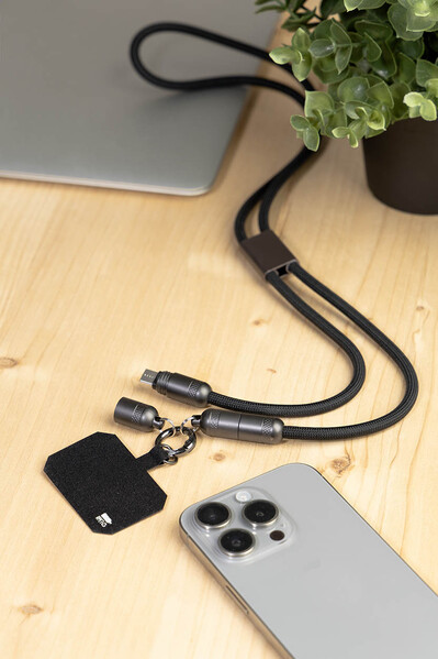Câble tour de cou pour téléphone portable 60 W en RPET Fastly