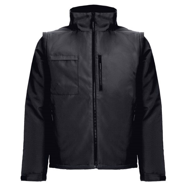 THC ASTANA. Unisex padded jacket with removable sleeves - Black / XXL