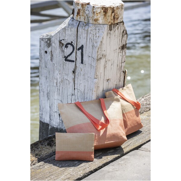 Rhythm straw paper tote bag 10L - Ocean Blue