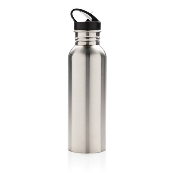 Deluxe Sportflasche aus Edelstahl - Silber