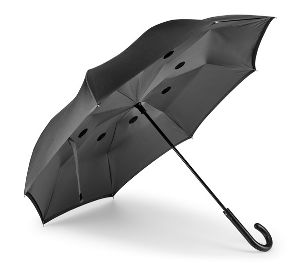 ANGELA. 190T pongee reversible folding umbrella - Grey