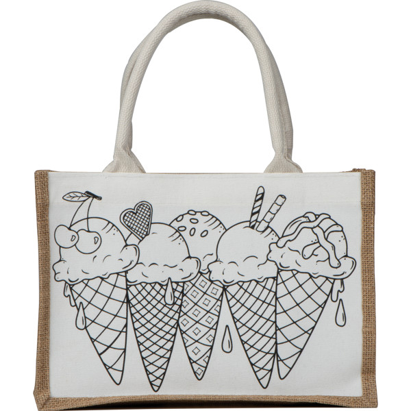 Jute cotton bag for colouring in ELISA - Beige