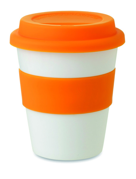 Gobelet PP, couvercle silicone Astoria - Orange