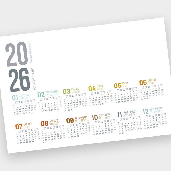Planning De Secretária Em Pvc Com Calendário