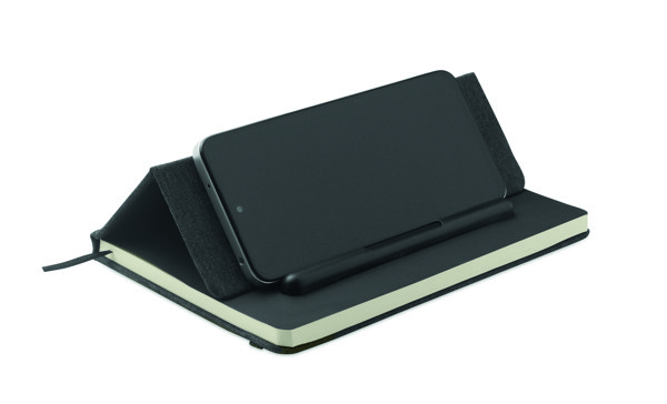 A5 notebook with phone holder Rinbook - Black