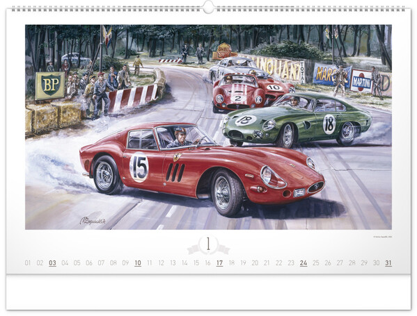 Notique Nástěnný Kalendář Oldtimers – Václav Zapadlík 2027, 64 x 42 cm