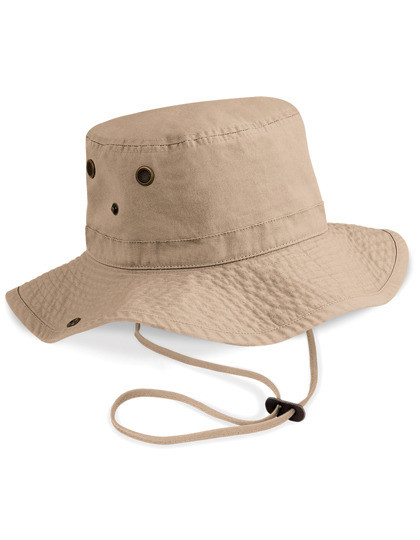 Beechfield outback klobuk, bombaž, UPF50+ - Kamenček / Ena velikost