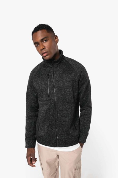 Men's Full Zip Heather Jacket - Dark Khaki Melange / 3XL