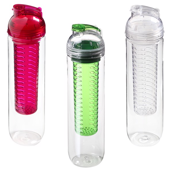 Fruit Infuser Bottle "Frutto" 0,8 L, Tritan - Translucent / Black Berry