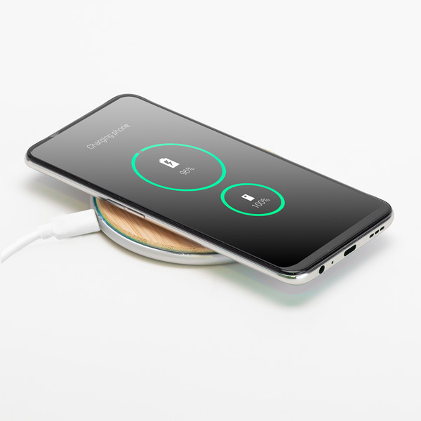 Top Bamboo wireless charger - Brown