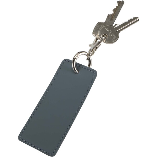 Porte-clés rectangulaire à breloques en matériaux recyclés certifié GRS Resi Plus - Bleu hale
