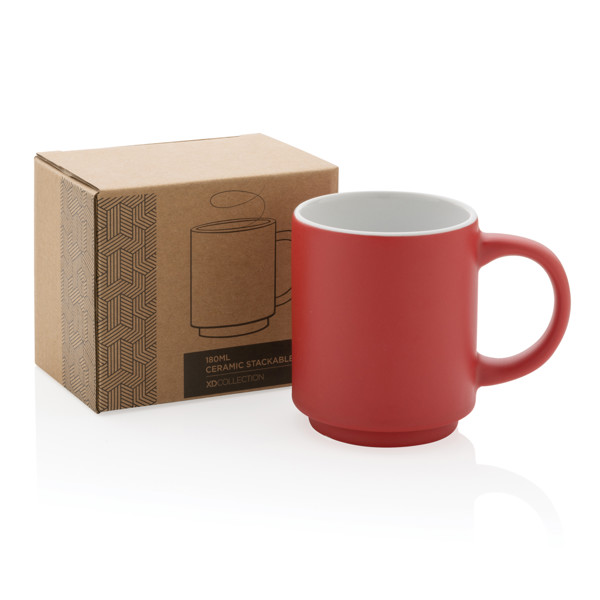 Ceramic stackable mug 180ml - Red