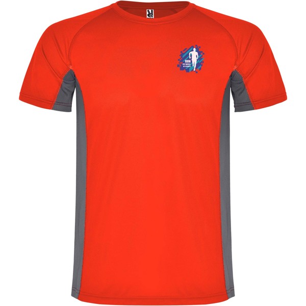 T-shirt sportiva a maniche corte da uomo Shanghai - Rosso / Dark Lead / L