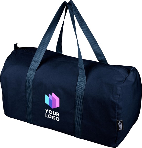 Gerecyclede polycotton (330 gsm) dufflebag Tian - beige