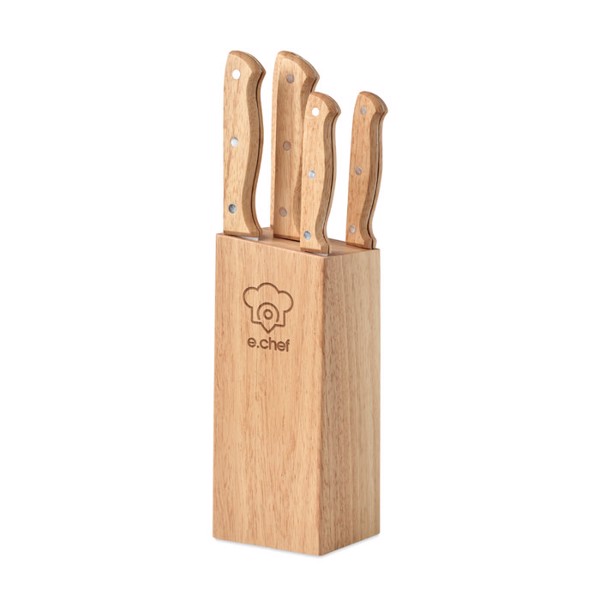 MB - 5 piece knife set in base Gourmet